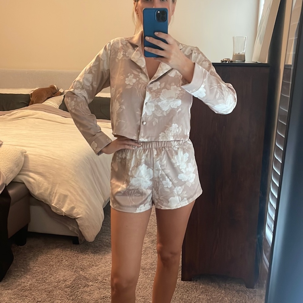Mason grey satin pj set!!
